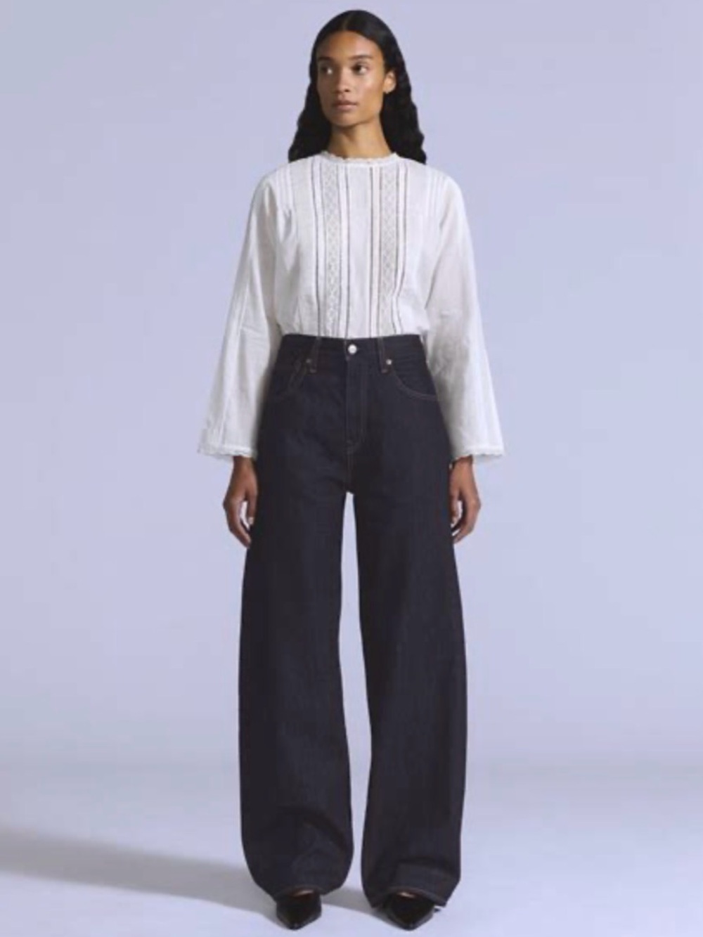 NWT LEVI STRAUSS Drop Barrel Mid rise - MOJ Dark wash - 25/31